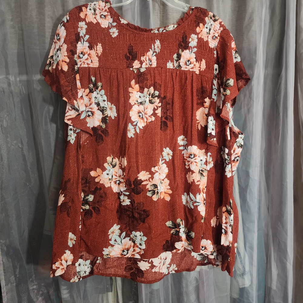Maurices Rust Floral Blouse